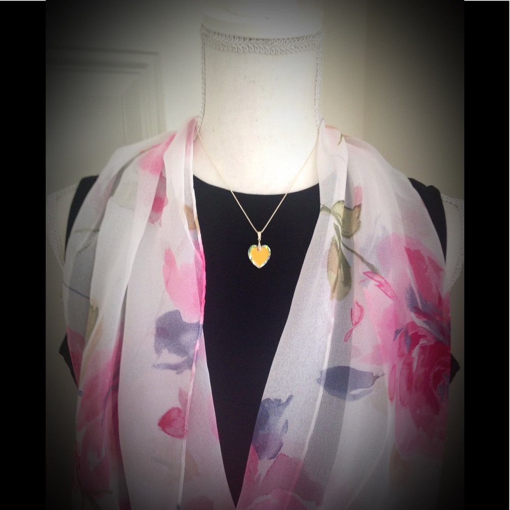 Swarovski crystal heart on Sterling Silver chain